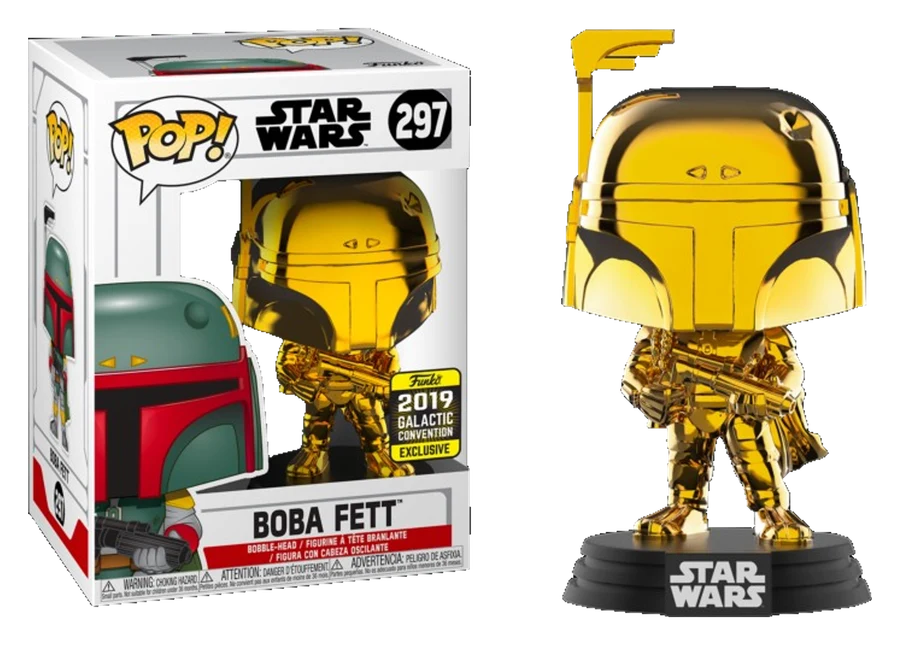 FUNKO POP! - Star Wars - Boba Fett #297 Gold Chrome 2019 Galactic Convention Exclusive